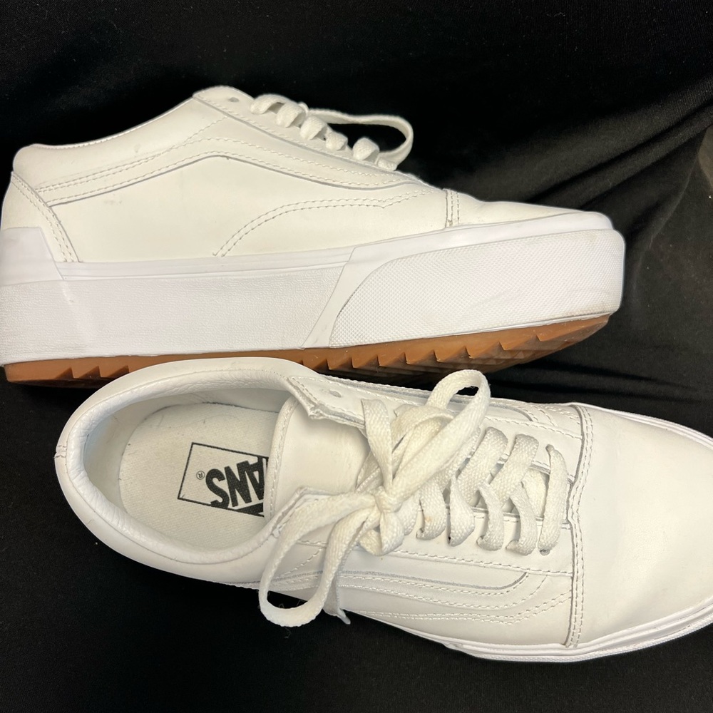White Platform Vans
